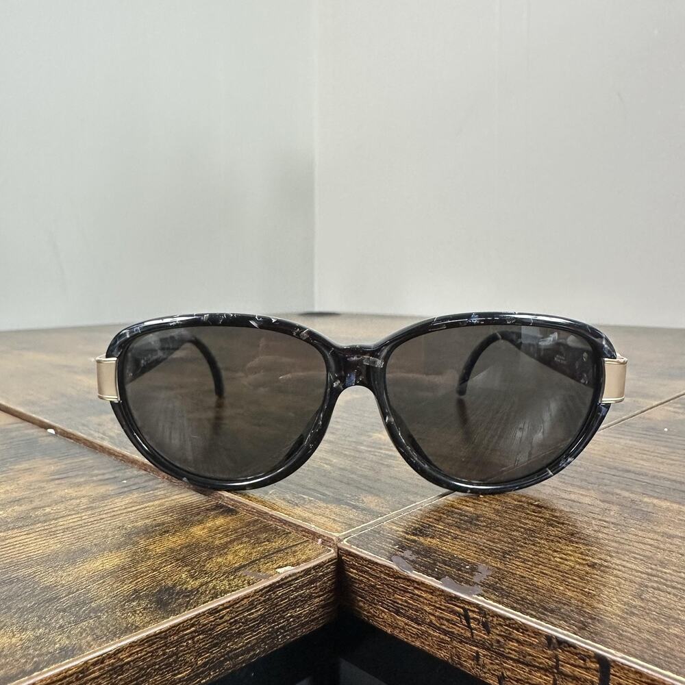 Christian Dior 2017A 95 Sunglasses Womens Black Tortoise Oval Gray Lens Logo - Picture 3 of 8